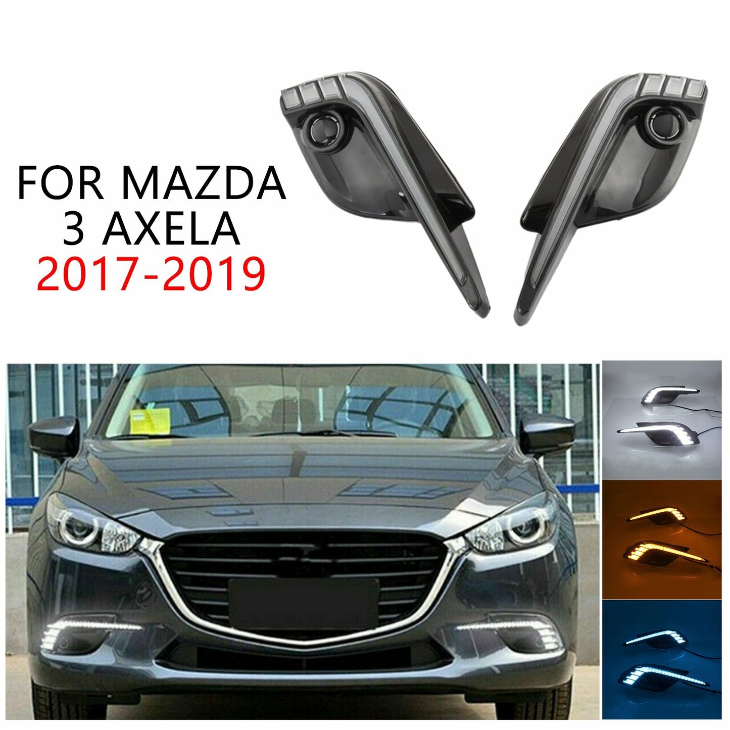 for Mazda 3 Axela 2017-2019 Bumper Driving Front Fog Lights Turn Signal Lamps