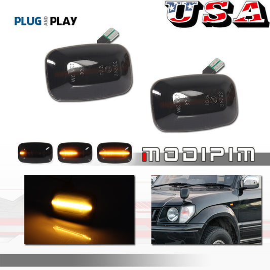 Dynamic smoke LED side marker turn signals for Toyota Land FJ Cruiser Prado