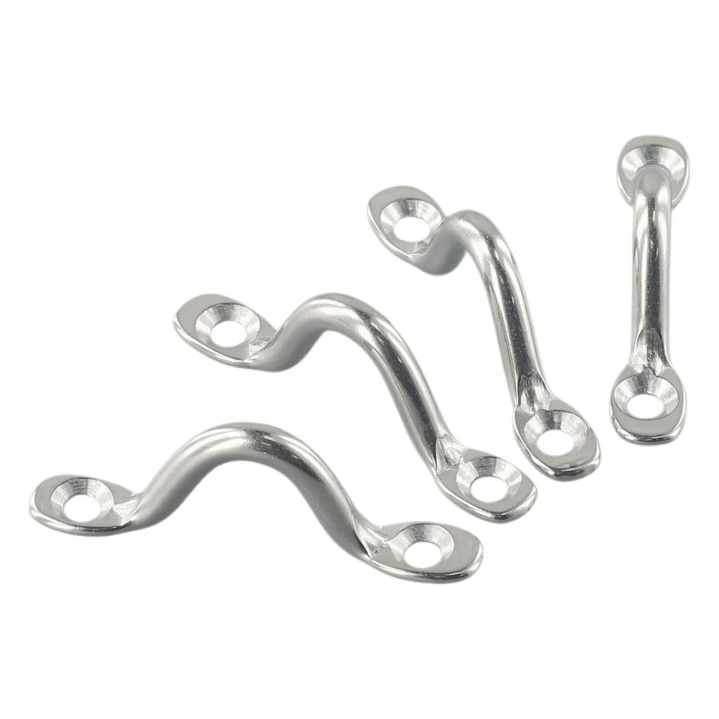 4-piece set with eyelet, boat bow, camelback mudguard, hook, saddle, silver.