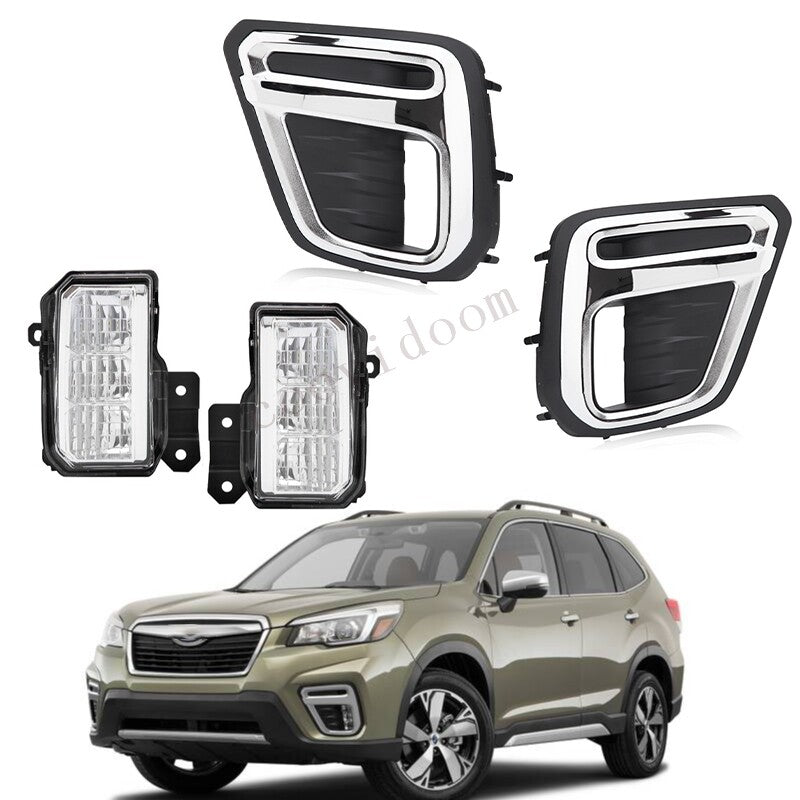 for Subaru Forester 2019-2021 Pair Front Fog Light Driving Lamps with Covers