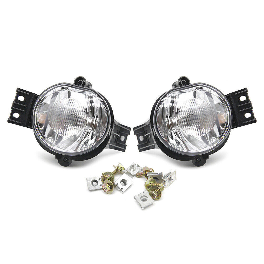 Pair Front Fog Light Lamps LH+RH Clear Lens for Dodge for Ram 1500 2500 3500 2002-08