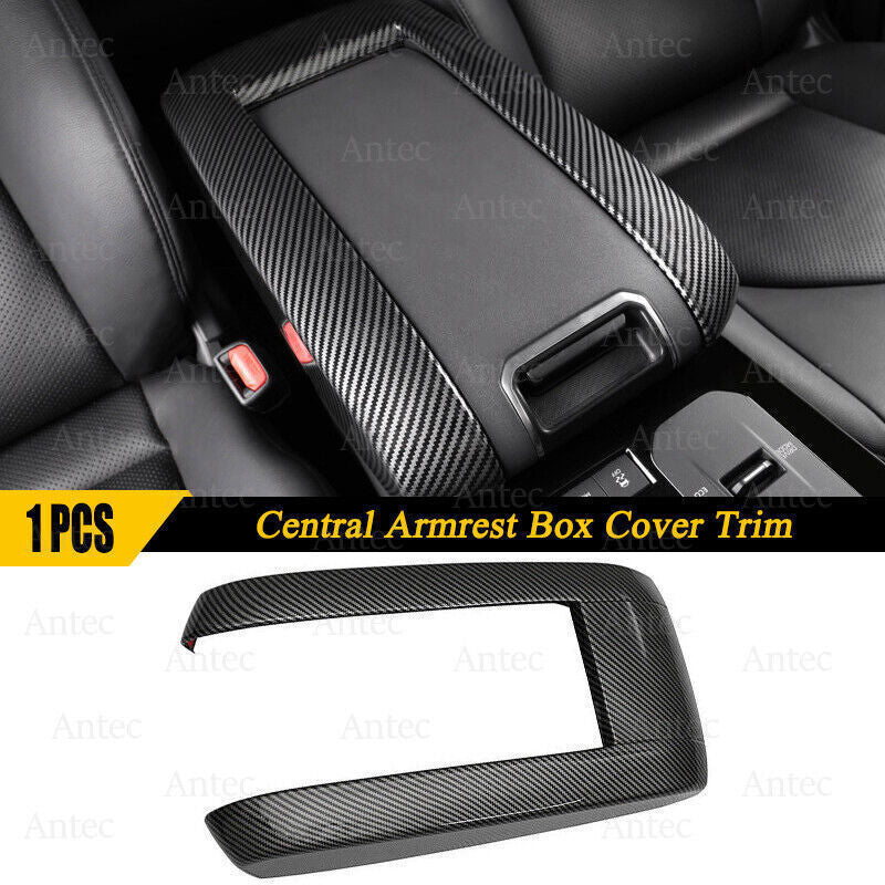 for Toyota Highlander 2021-2024 Carbon Fiber Central Armrest Storage Box Trim 1X