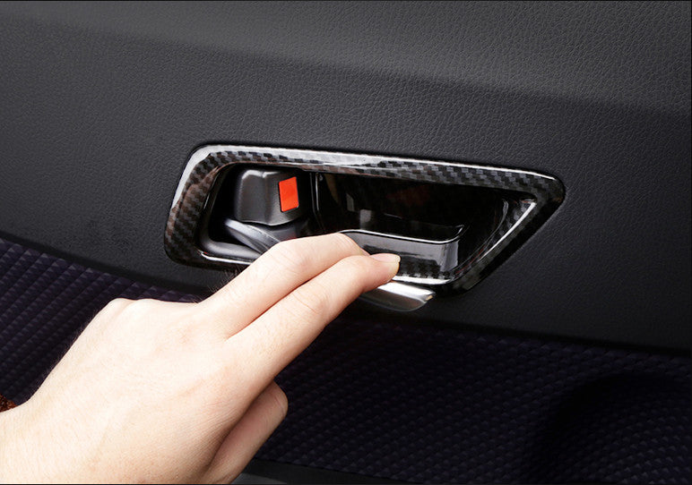 For 18-2022 CHR C-HR for Toyota Carbon Fiber Interior Door Handle Bowl Cover Trim 4X