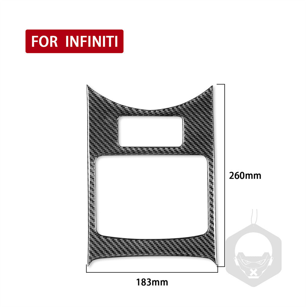 Carbon Fiber Car Gear Shift Storage Box Panel Cover Fit for Infiniti G37 2007-09