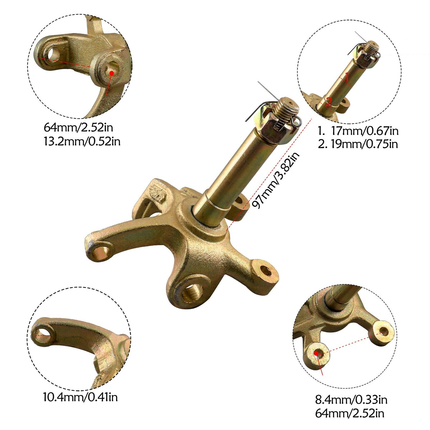 2-pack 16x8-7 tires, rims, 4-lug steering spindle, hubs, all-terrain vehicle, four-wheel go-kart, 110/125cc