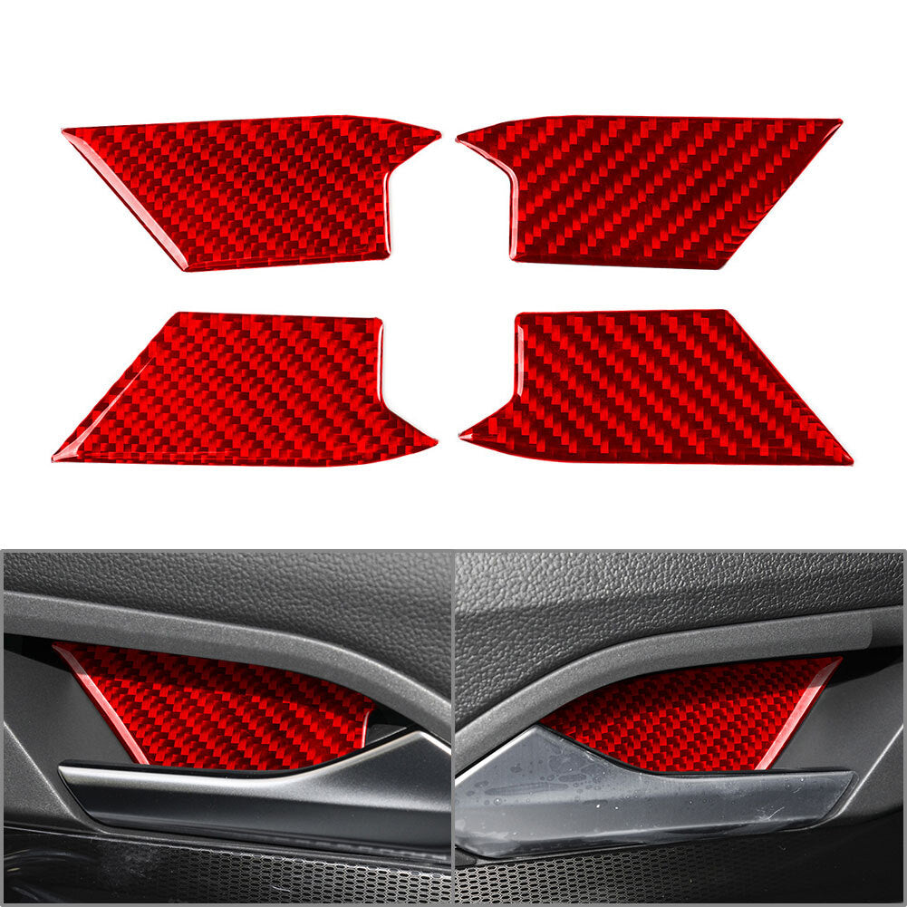 Interior Door Handle Bowl Cover Trim Fit for Volkswagen for Golf 8 MK8 2021-2023 Red Car