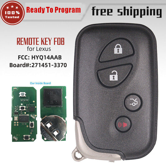 New key for LEXUS KEYLESS for smart key remote control, key insert HYQ14AAB 271451-3370, unlocked version.