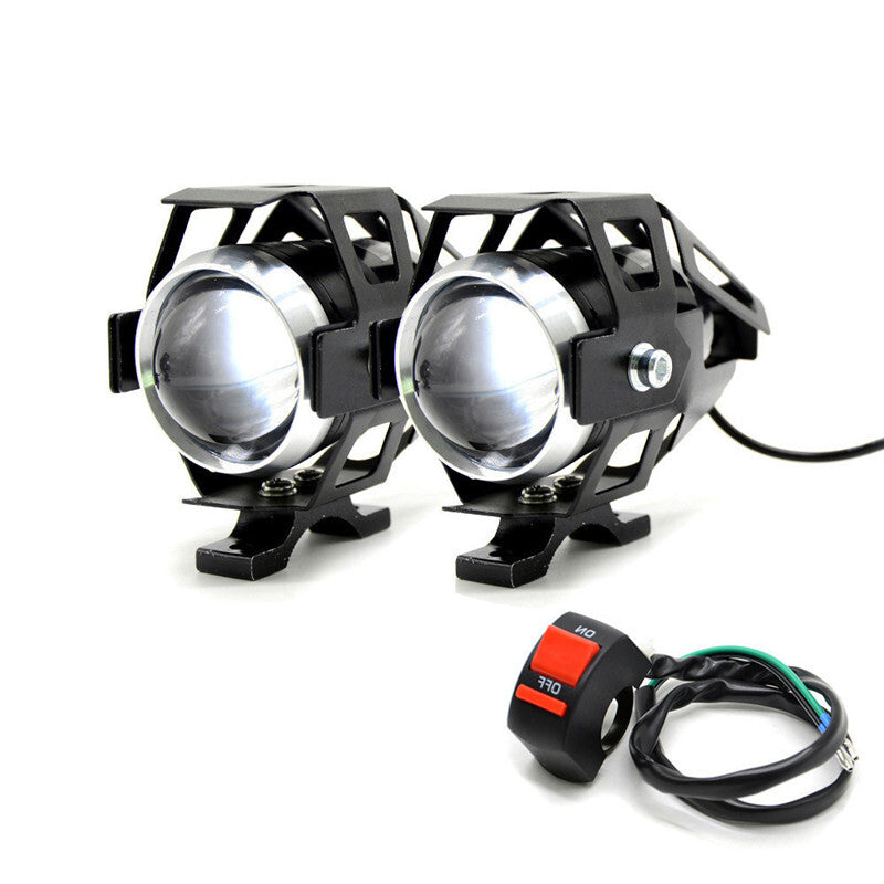 Motorcycle LED Headlight 3000LMW Driving Spotlight Street Fog DRL Spot Head LAMP