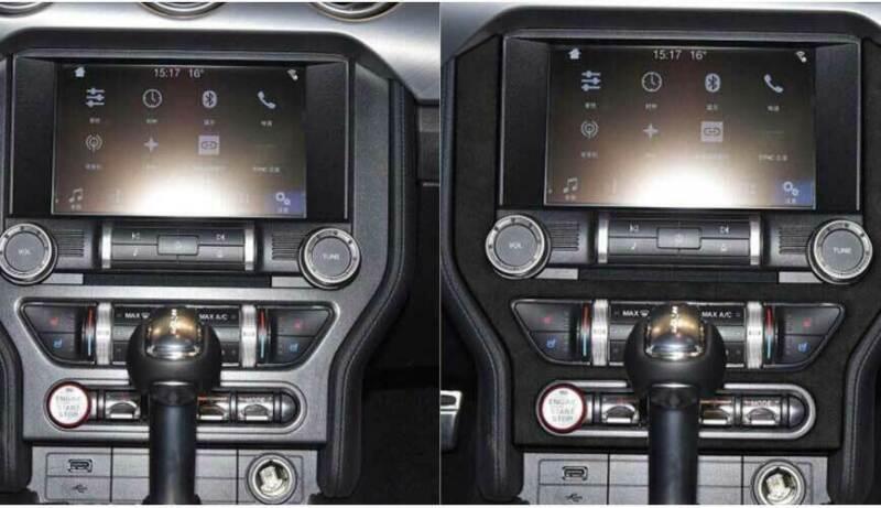 for Ford for Mustang 2015-2022 Black Suede Central Console Navigation Frame Trim 1PC