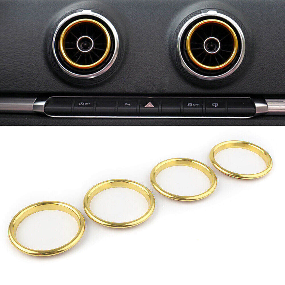 for Audi A3 8V 2012-2015 2013 14 Blue Decoration Ring 4X Car Air Vent Cover Ring