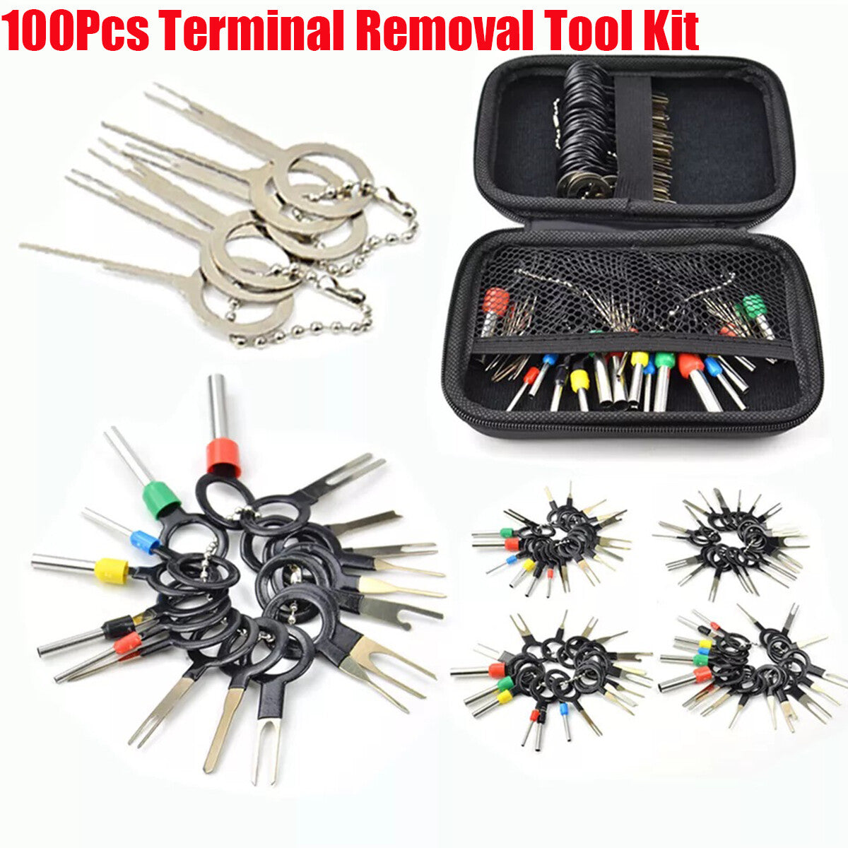 100Pin Ejector Wire Kit Extractor Connector Puller AutoTerminal Removal Tool