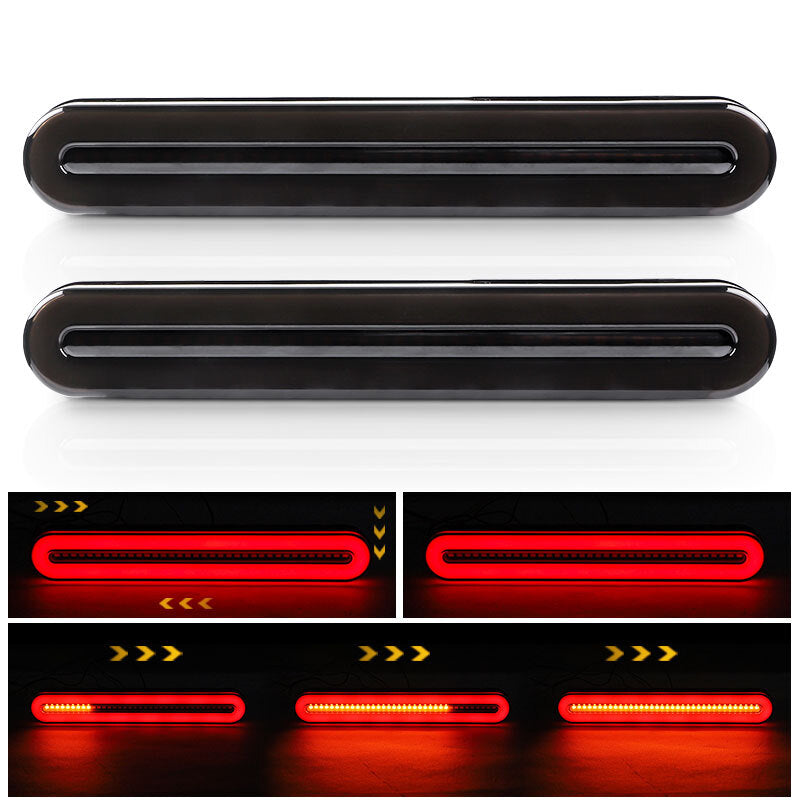 2PC Car Truck LED DRL Flowing Light Bar Turn Signal Stop Brake Tail Strip Lamp