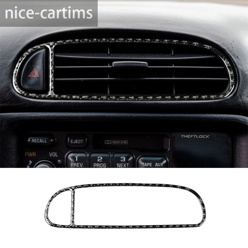 Carbon Fiber Center Air Vent Outlet Panel Trim for Chevrolet for Corvette C5 1998-04
