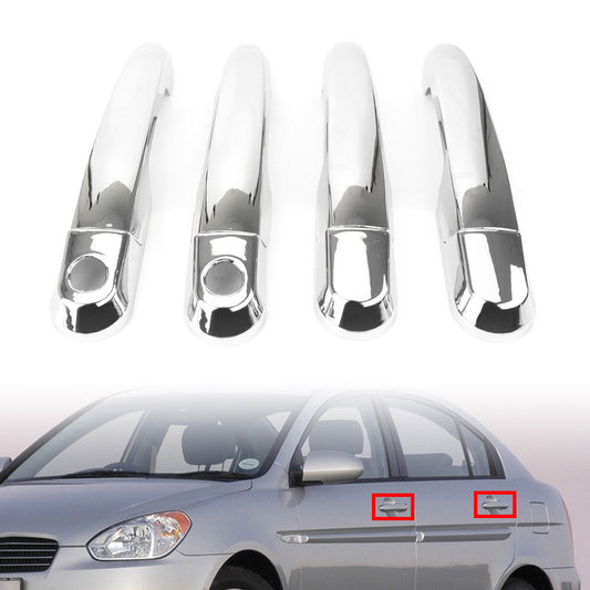 Chrome Side Door Handle Covers Trims Fit for Hyundai Accent 2006-2010 2009 2008 2007
