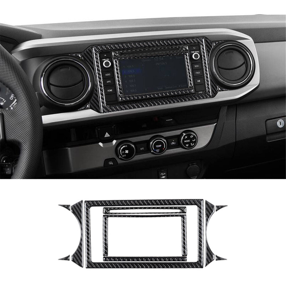 10Pcs Carbon Fiber Interior Navigation Screen Cover for Toyota Tacoma 2016-2021
