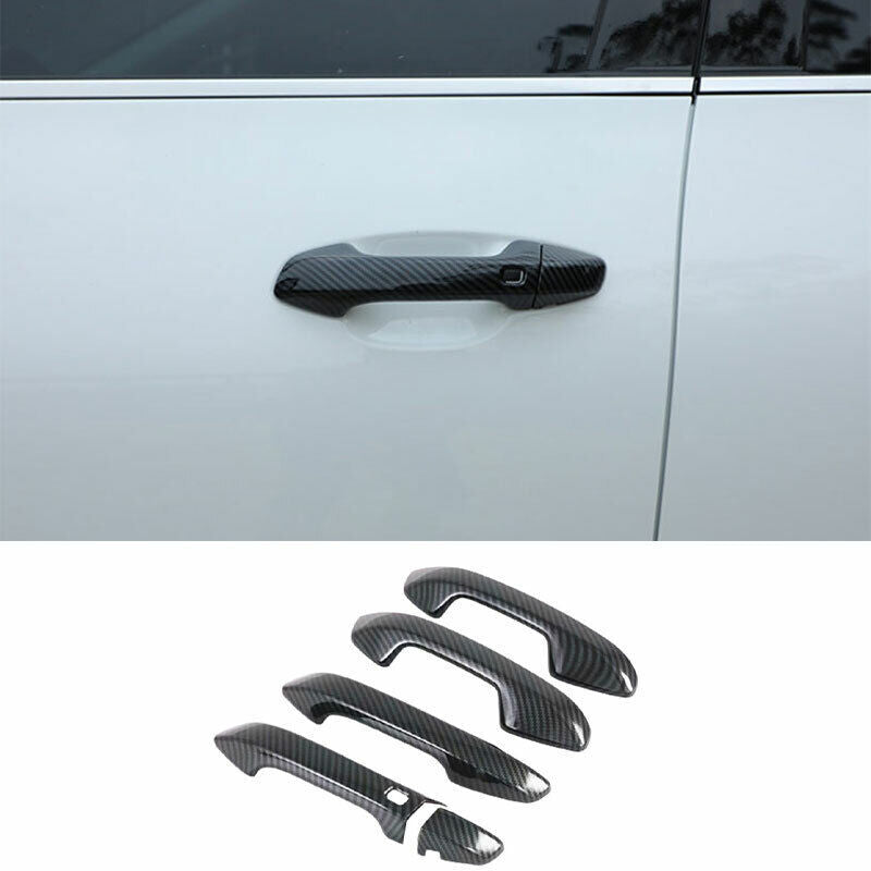 for Kia Seltos 2020-23 Carbon Fiber Exterior Side Door Handle molding Cover Trim