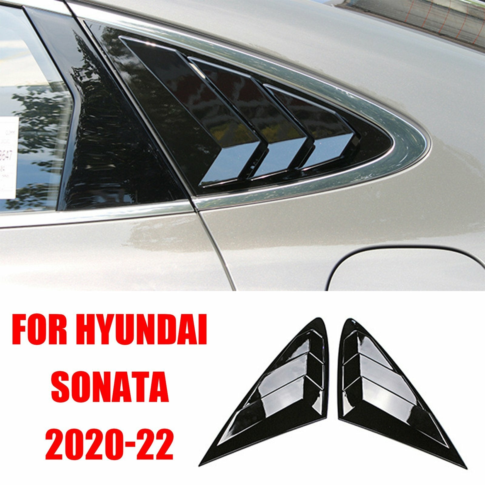 for Hyundai Sonata 20-22 Gloss Black Side Vent Window Scoop Louver Cover Trim AT