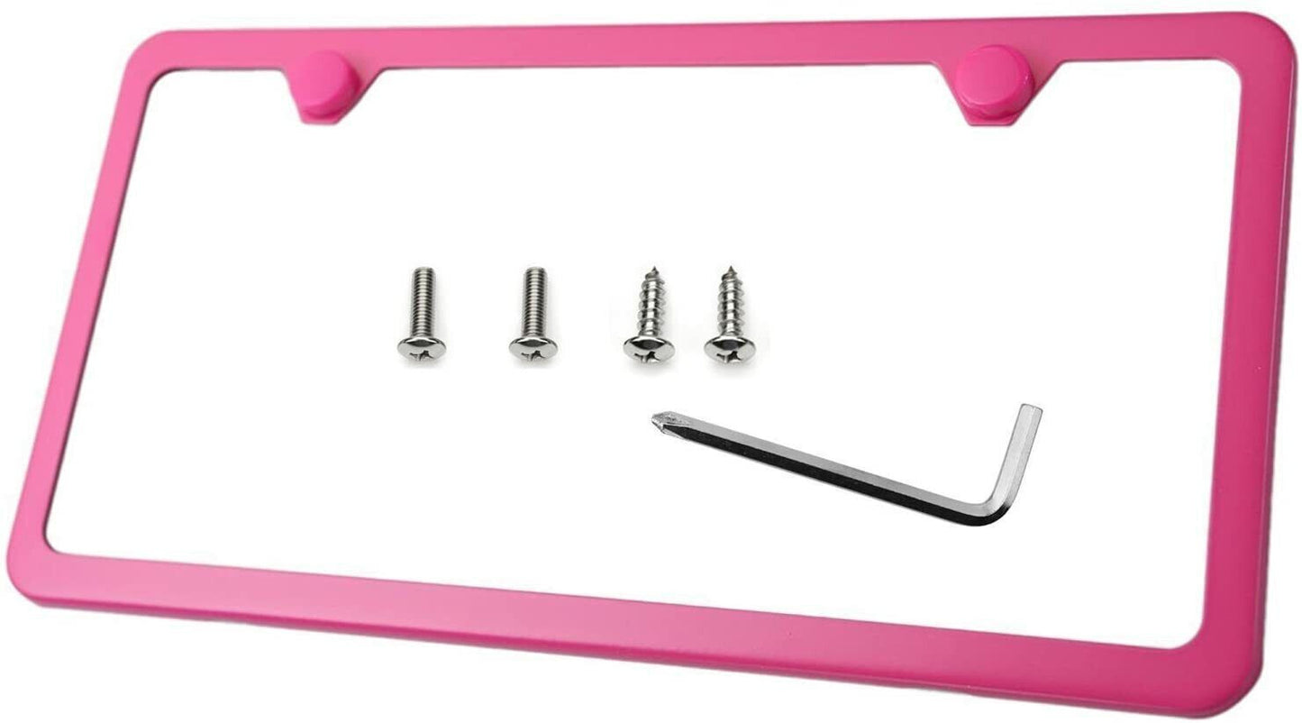 Car license plate frame cover cap trunk hot pink for Cadillac