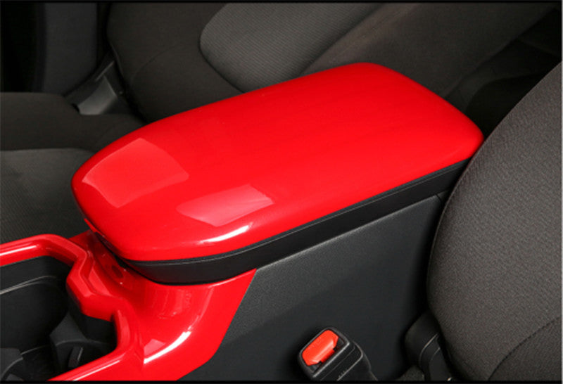 for Toyota RAV4 2019-2023 Red ABS Central Console Armrest Box Cover Panel Trim