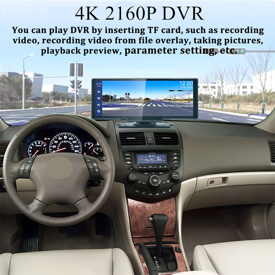 Dash Cam Car 4K 2160P Carplay Android Auto WIFI Recorder Touch Screen G-Sensor