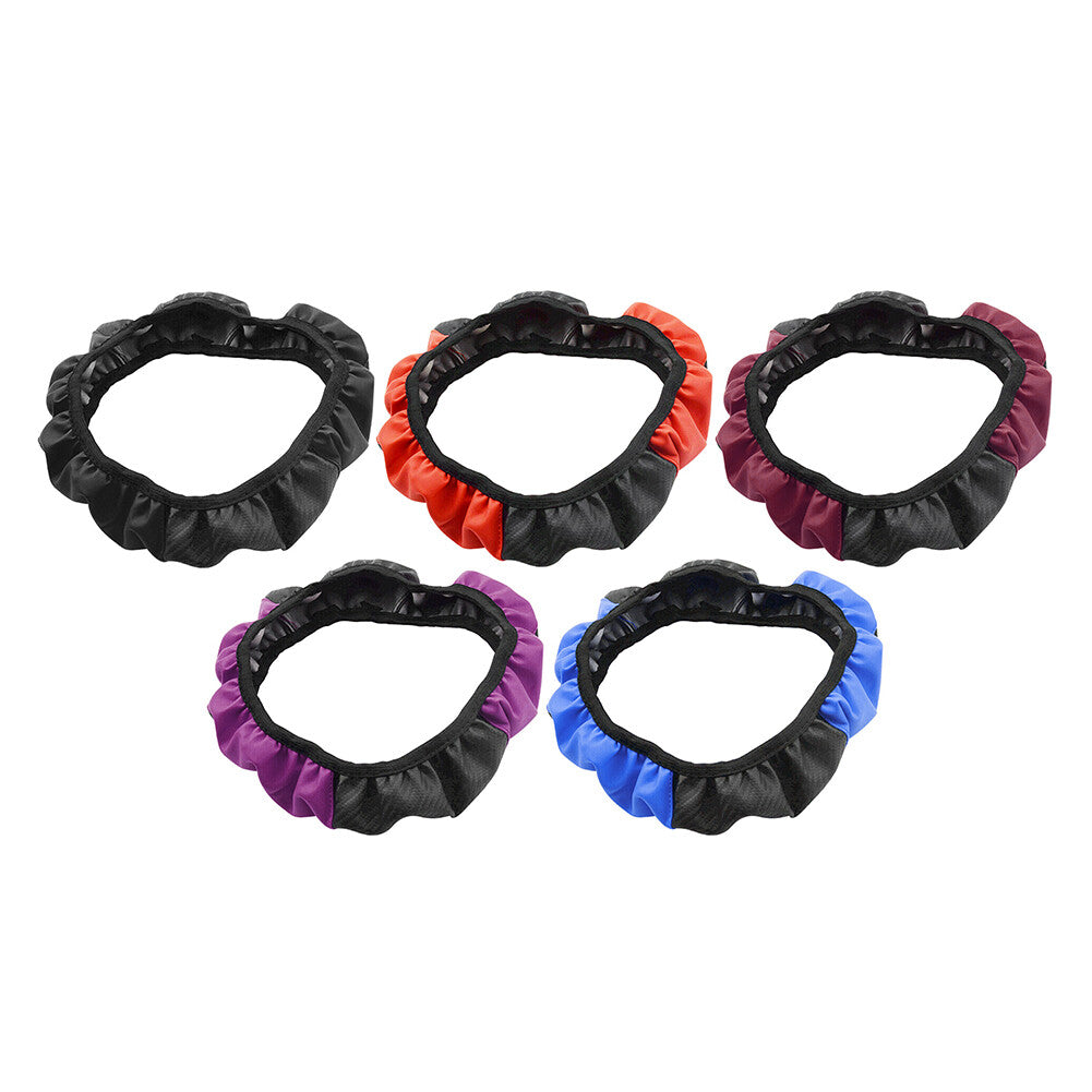 1x Black Purple Universal Microfiber Leather SUV Steering Wheel Cover 15