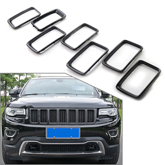 Front Grille Grill Inserted Ring Trim Cover Fit 2014-2016 15 for Jeep Grand Cherokee