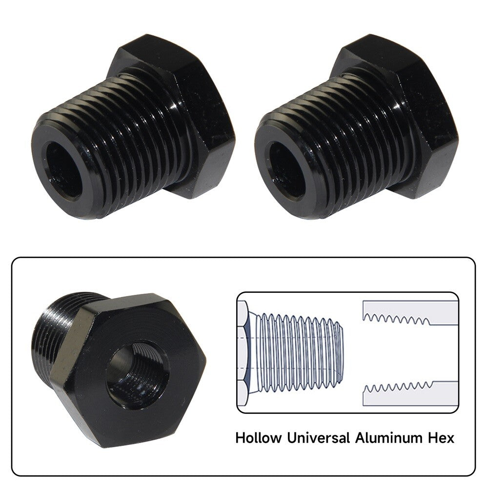 2PCS 1/8 Male x 3/8 Female NPT Thread Reducer Hex Bushing Pipe Fitting Alloy