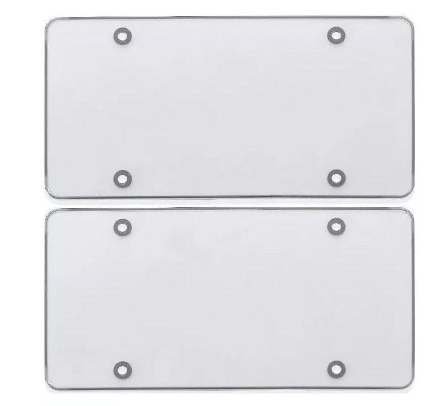 2-piece car flat license plate frame cover front cover rear trunk transparent for Audi