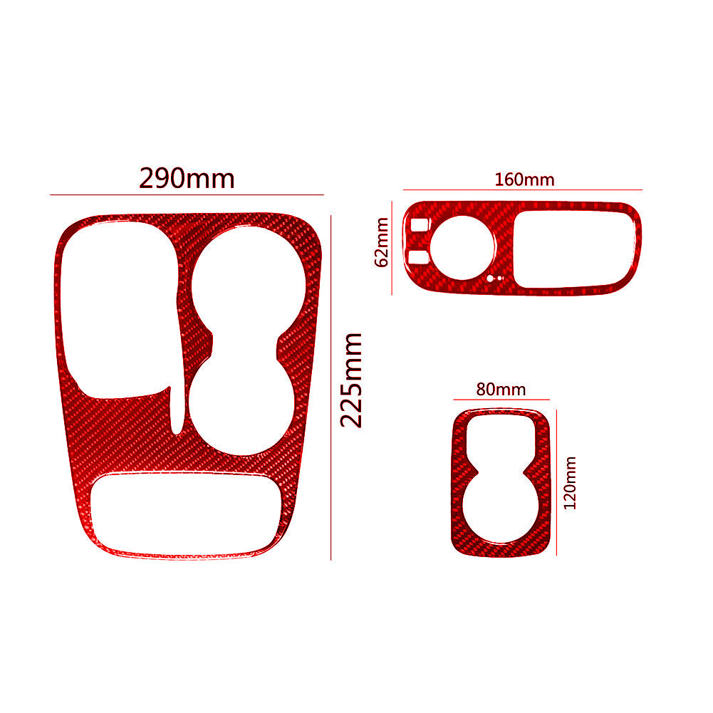 Red Carbon Fiber Gear Shift Panel Frame Cover Trim for Dodge Durango 2014-2020