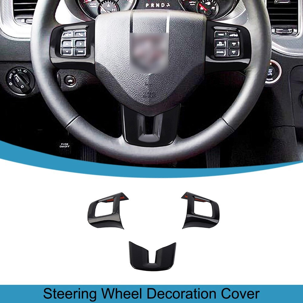 3X Steering Wheel Cover Trim for Dodge for Challenger /Charger/Durango/Dart 2009-2014