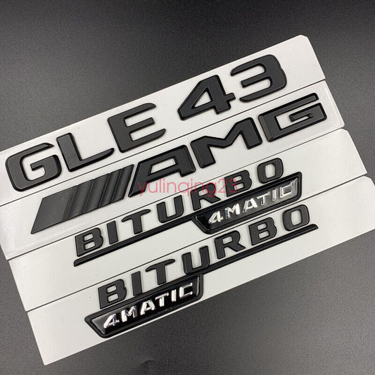 Matte Black GLE43 AMG BITURBO 4MATIC Trunk Badge Sticker