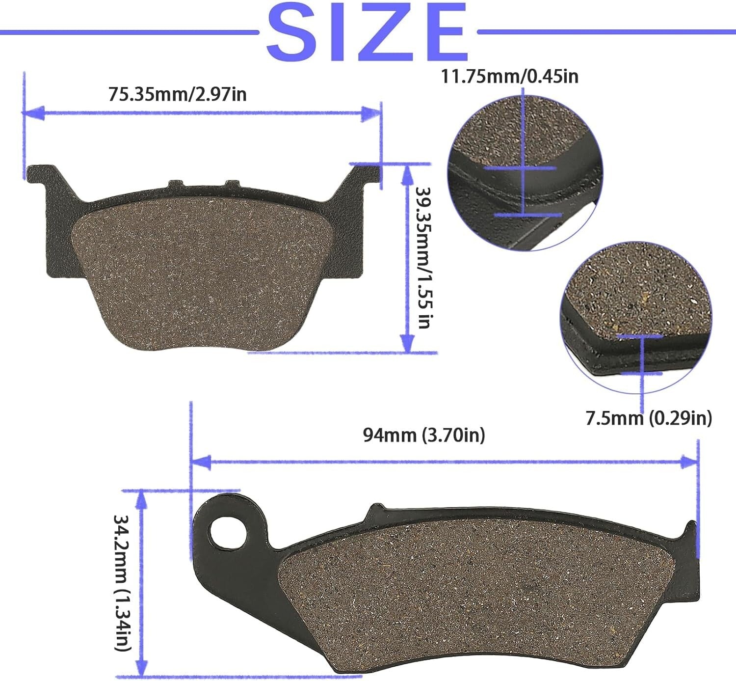 Front and Rear Brake Pads for HONDA TRX450ER TRX 450ER TRX 450 ER 2004 - 2014