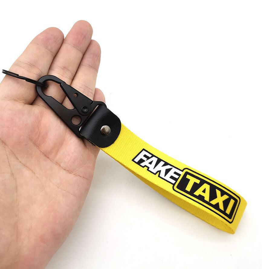 1 car keychain/key ring with lanyard, car accessory, fake taxi, suitable for Mazda