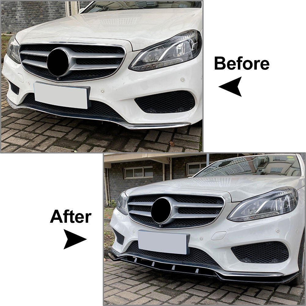Front Bumper Lip Spoiler Kit Fit for Mercedes-Benz E Class W212 E200 E220 2013-15 14