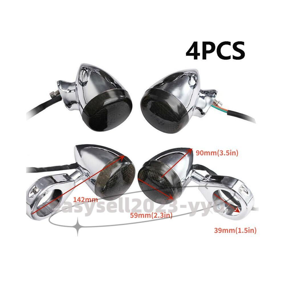 4x Front Rear LED Amber Turn Signal Light Brake Light for Harley Sportster