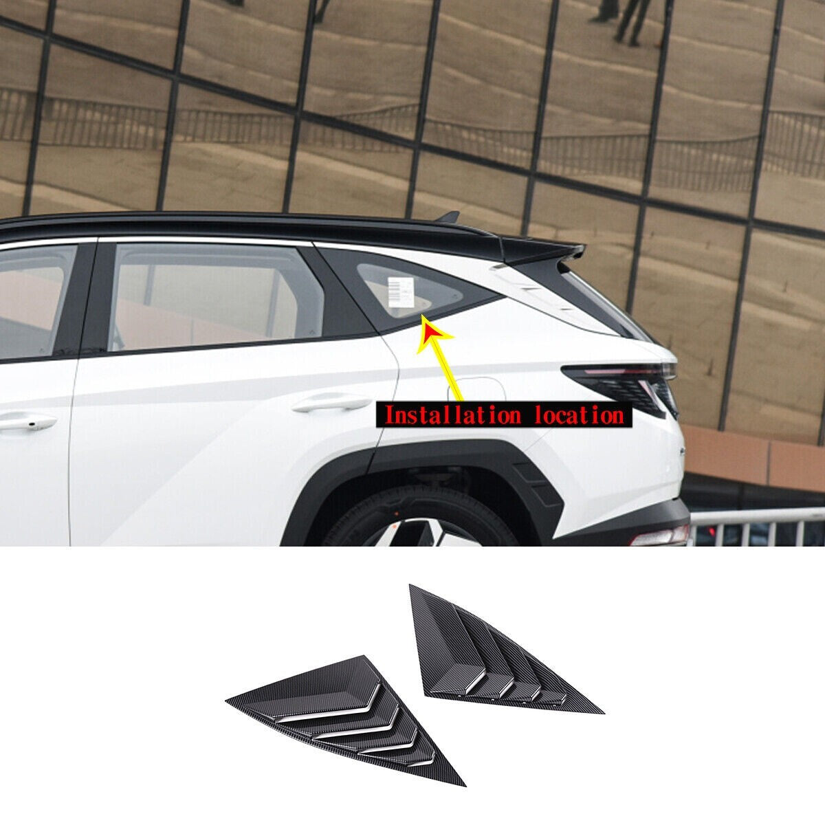 for Hyundai for Tucson 2023 Car Accessories Rear Side Window Scoop Louver Vent Cover