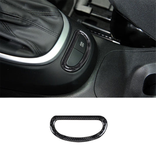 Carbon Fiber Gear Shift Floor Console Buttons Cover Trim For 2014-2017 for Fiat 500L