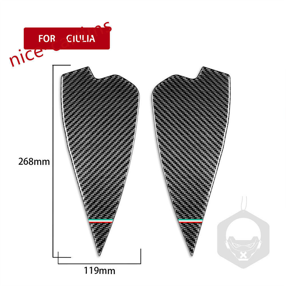 Carbon Fiber Front Door Buffer Cushion Slot Trim for Alfa Romeo Giulia 2017-2021