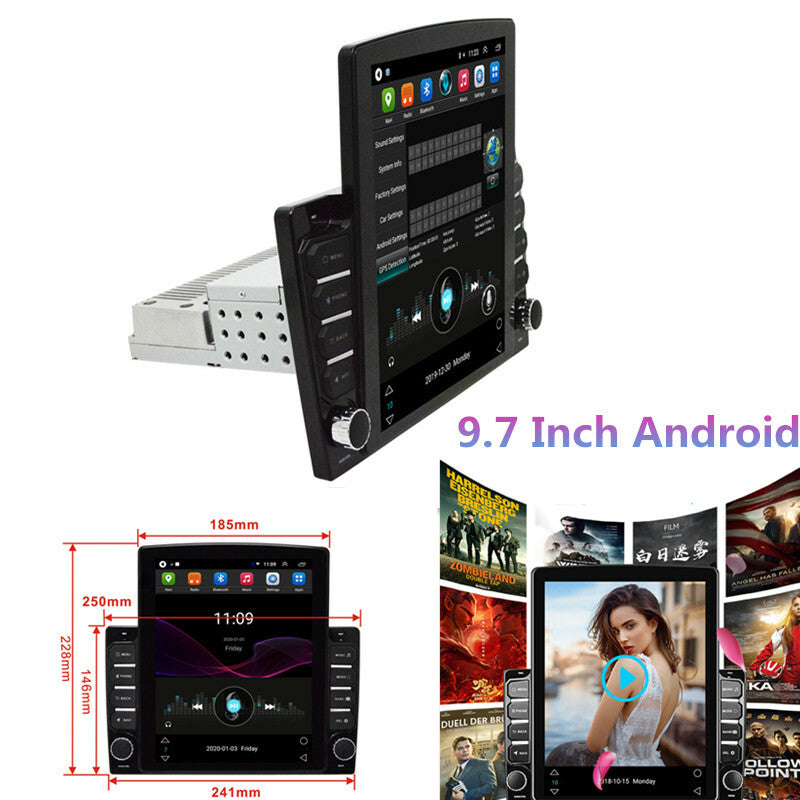 Car Radio 2Din Android Multimedia Player GPS 9.7 Vertical Screen FM Stereo Nav