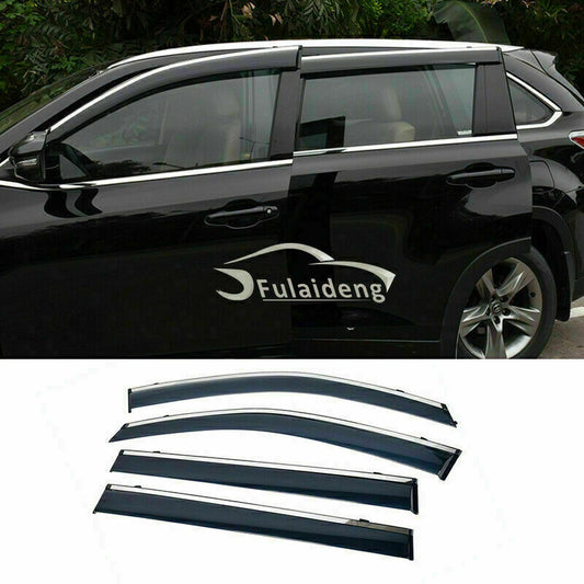 Car Window Visor Deflectors Vent Sun Rain Guard for Toyota Highlander 2014-2019