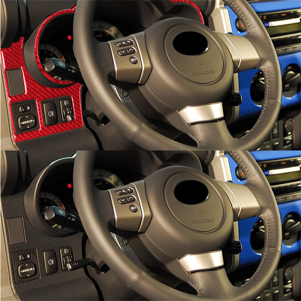 For Toyot@ FJ Cruiser 07-21 Red Carbon Fiber Dashboard Speedometer Surround Trim
