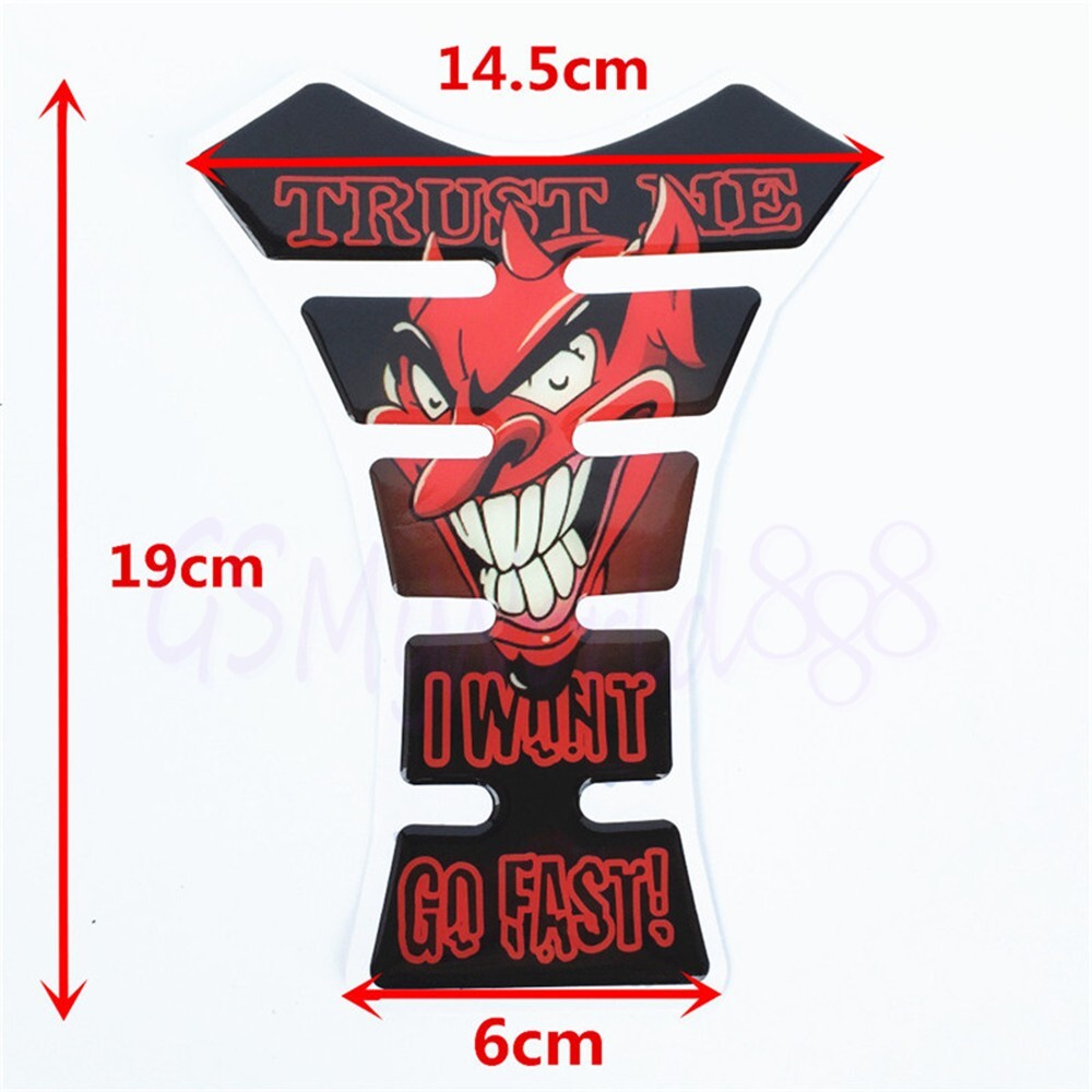 3D Tank Pad Fuel Prodector Devil Decal Sticker Gas Protect Fit For Motorcycle