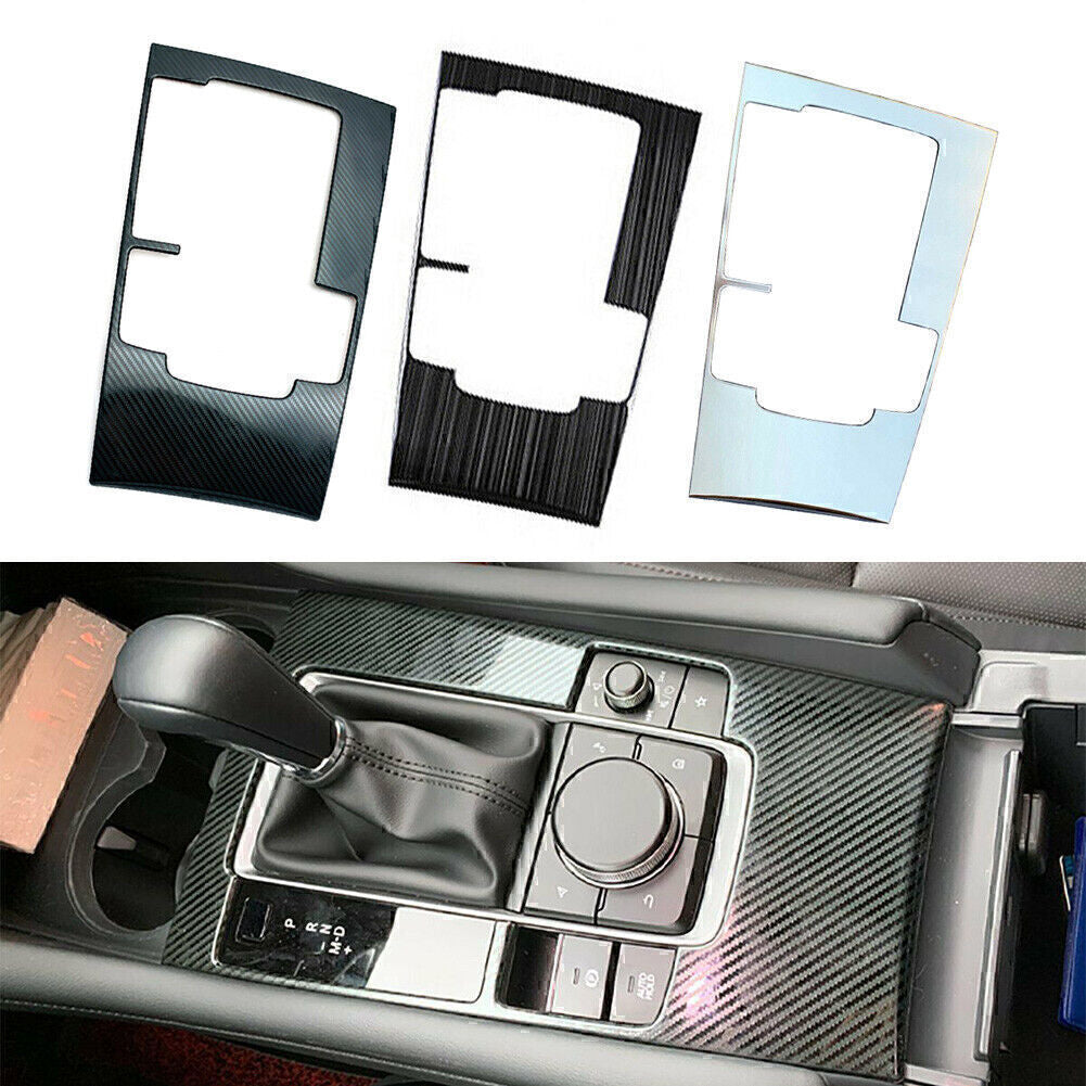 Stainless Steel Inner Gear Shift Box Panel Cover Trim Fit for Mazda 3 2019 20 Black