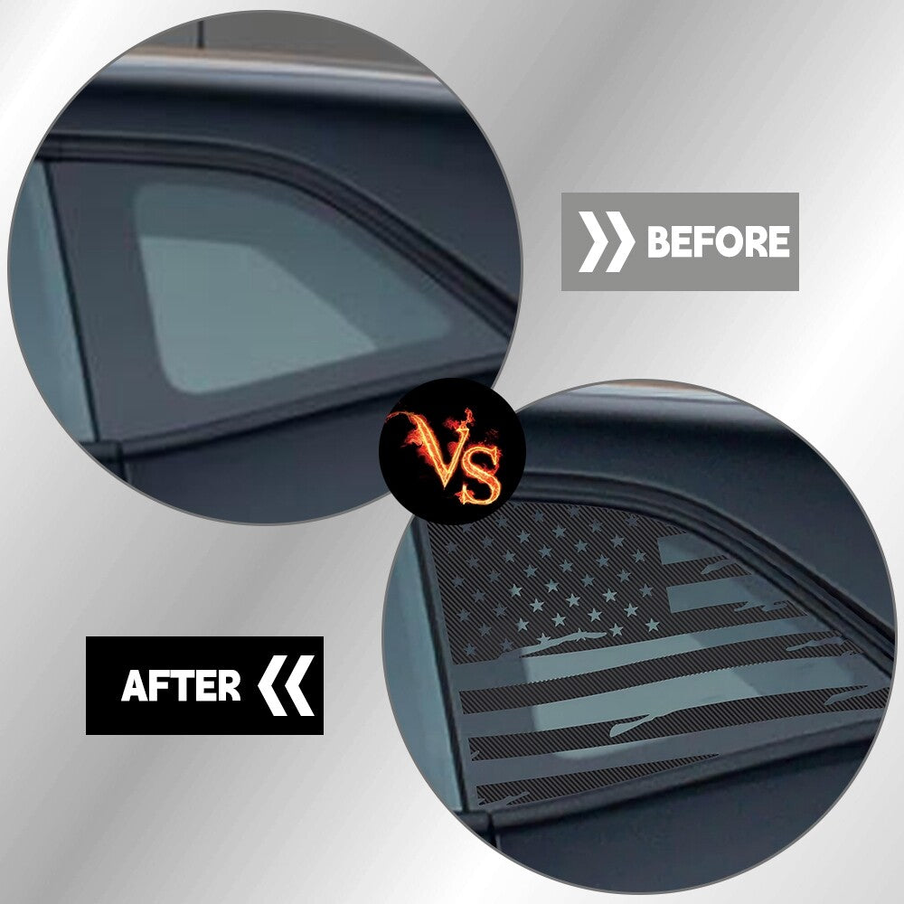 2pcs/set Flag Carbon Fiber Rear Color Side Window Decal for Challenger 08-24