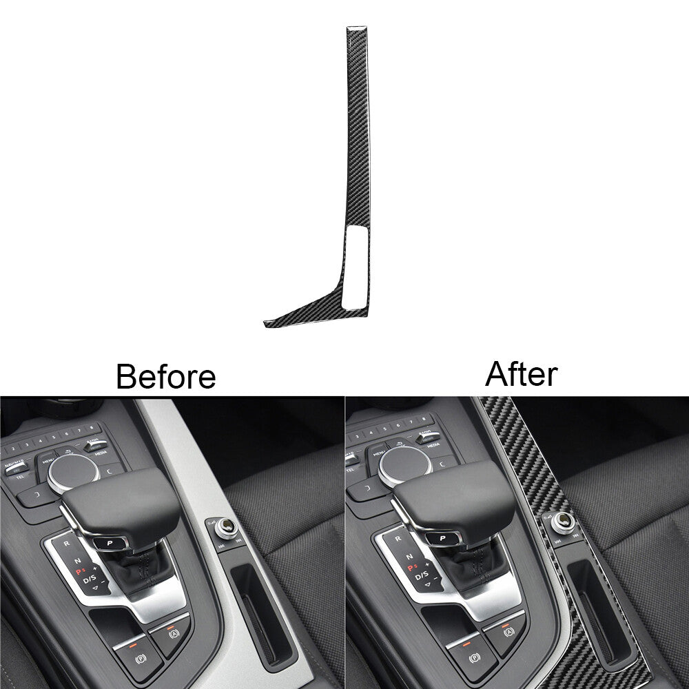 for Audi for A4 2017-2019 Carbon Fiber Gear Shift Panel Side Decorative Cover Trim