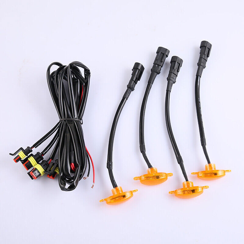 for Nissan Armada 2017-2024 Style Grill yellow LED Amber Marker Light Kit