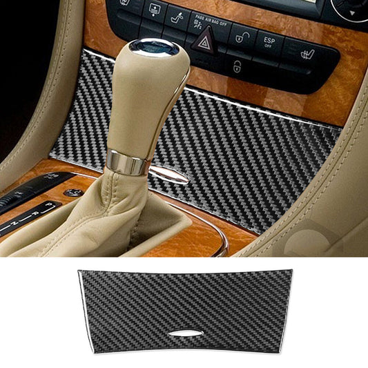 Carbon Fiber Center Control Storage Box Panel Trim for Benz CLS Class C219 04-09