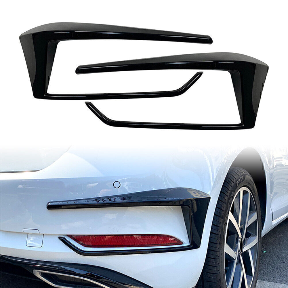 Black Rear Bumper Spoiler Fog Light Cover Fit for VW for Golf 7.5 Mk7.5 2016-2019 18