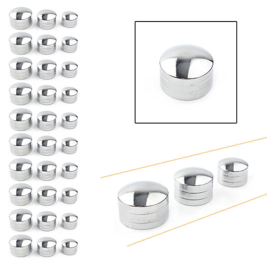 10x CNC Innen 9mm-13mm Schrauben Bolt Topper Kappen Abdeckung f¨¹r for Harley Chrom