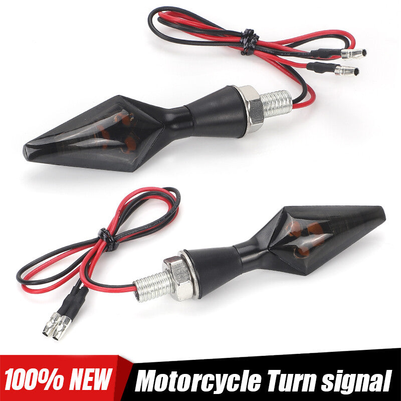 2X Smoke Motorcycle LED for Mini Turn Signals Light Blinker For Bobber Cafe Racer